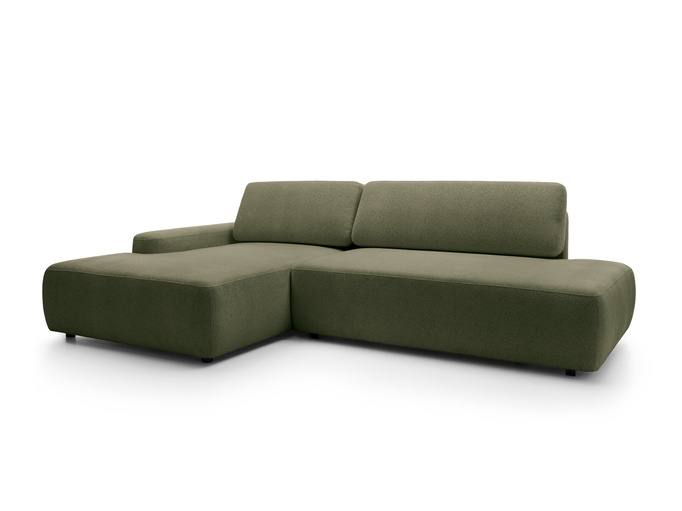 Narożnik OLMI O lewostronny Raven 78 zielony oliwkowy funkcja spania + poduszki