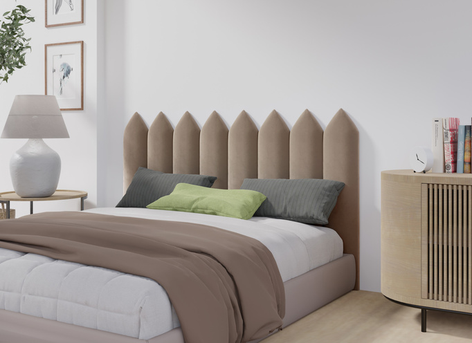 Panel tapicerowany płotek szpiczasty 110x30 Magic Velvet 2206 (Kawa z mlekiem)