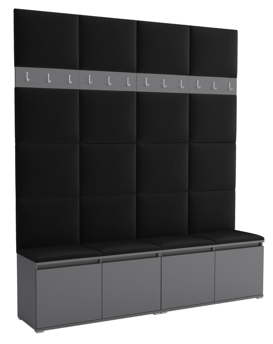 Tapicerowana garderoba Noris II - kolor antracyt + tkanina Trinity 16