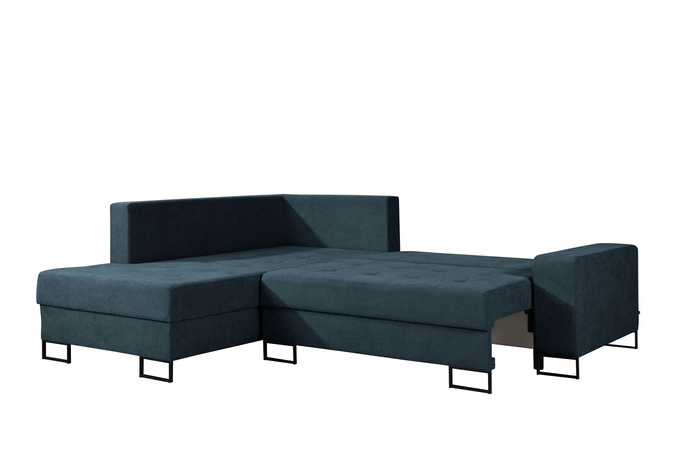 Narożnik TREVI lewostronny Wind 77 ciemny niebieski granatowy szenil funkcja spania