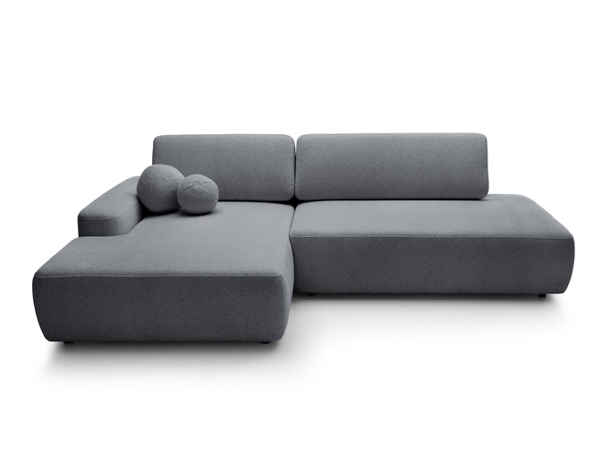 Narożnik OLMI O lewostronny Raven 18 grafitowy ciemny szary funkcja spania + poduszki