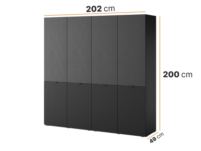 Szafa czterodrzwiowa Zen w kolorze Czarnym