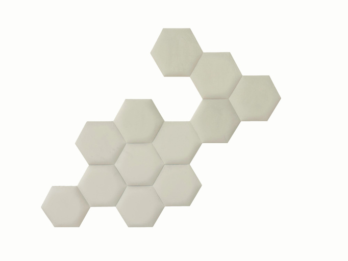 Panel tapicerowany heksagon 60cm Magic velvet 2250 (Śmietankowy)