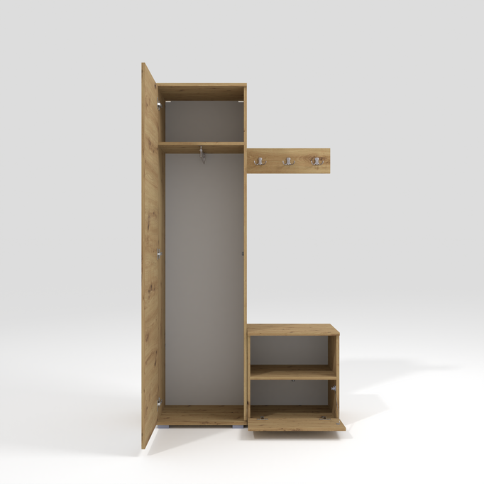 Tapicerowana garderoba Nela I LUX w kolorze dąb artisan i tkaninie Trinity 15