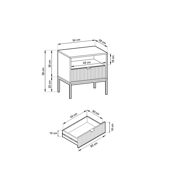 Stolik nocny Kioto w kolorze białym