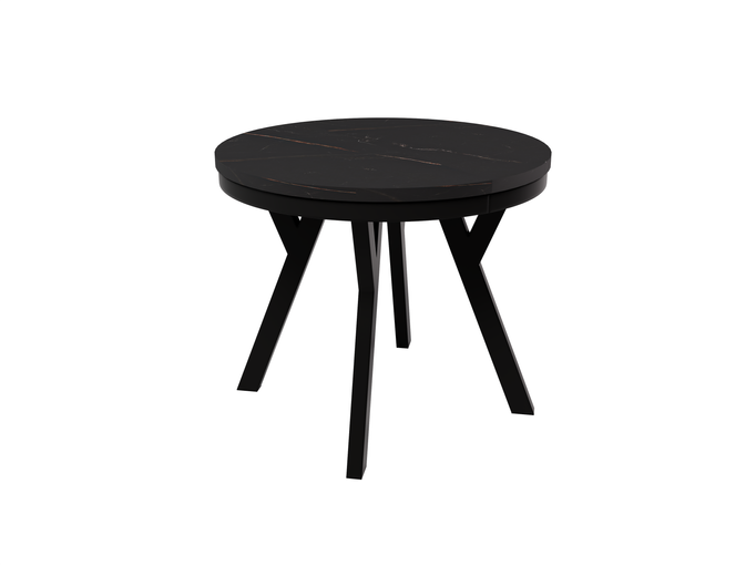 Stół Okrągły Rozkładany ARI 90-190 cm Marmur San Sebastian – Loft Glamour