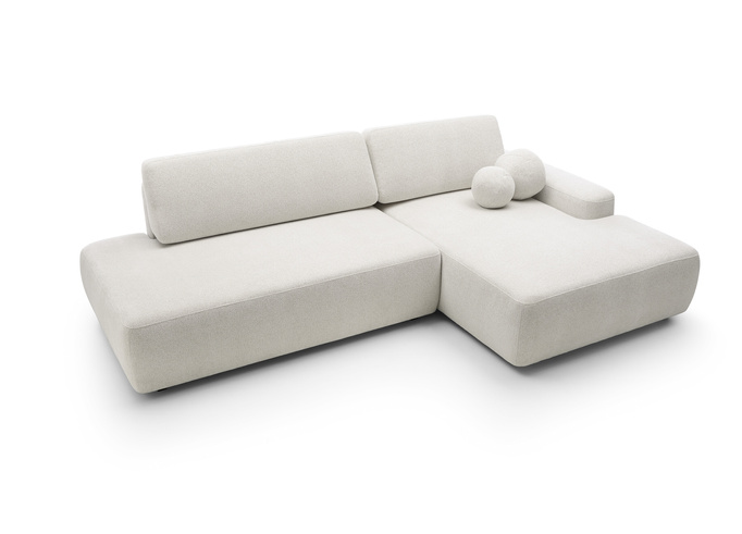 Narożnik OLMI O prawostronny Raven 22 ecru kremowy funkcja spania + poduszki