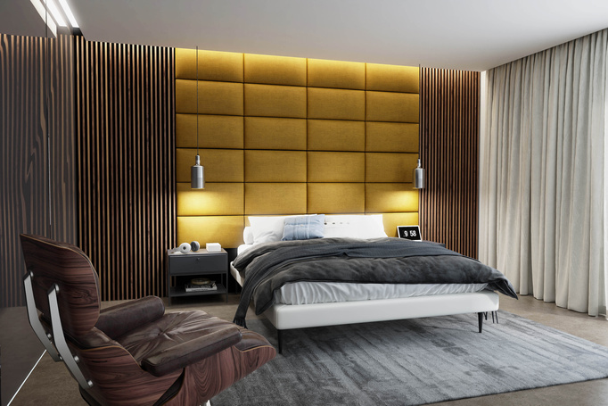 Panel tapicerowany 30x20 Fancy 48 (Miodowy)