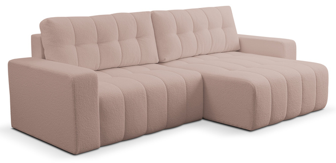 Narożnik Palermo w tkaninie BRAVO z funkcją spania i pojemnikiem na pościel