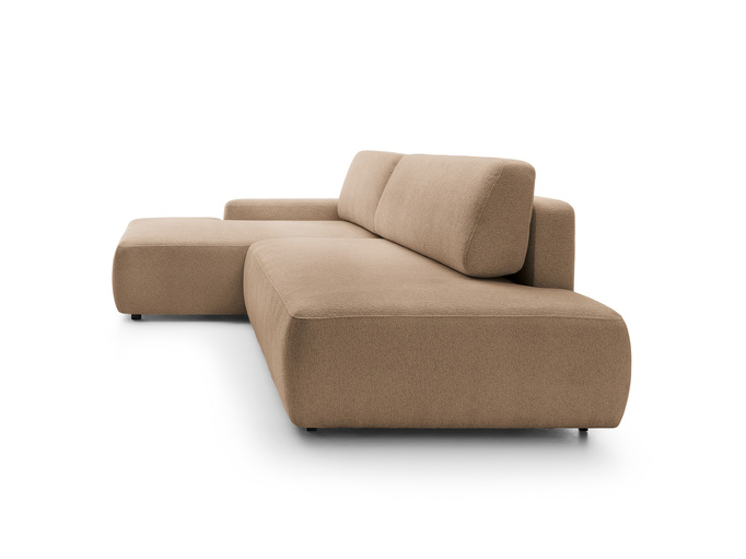 Narożnik OLMI O lewostronny Raven 38 brązowy styl soft funkcja spania + poduszki