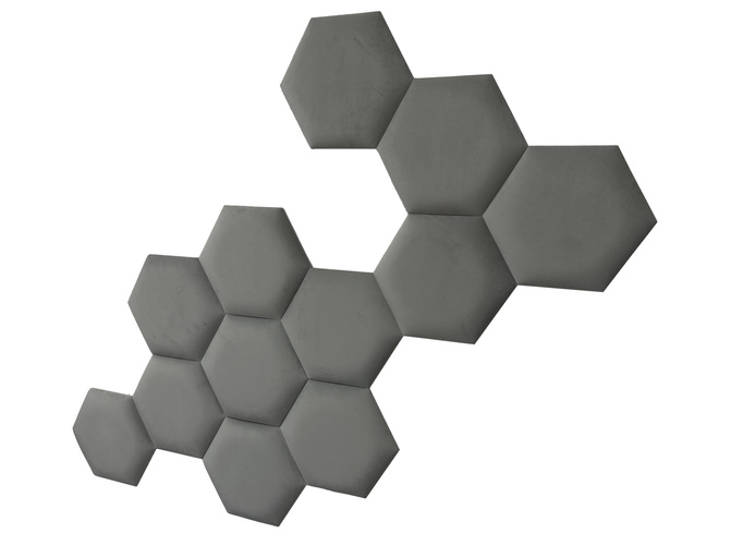Panel tapicerowany heksagon 40cm Magic velvet 2241 (Szary)