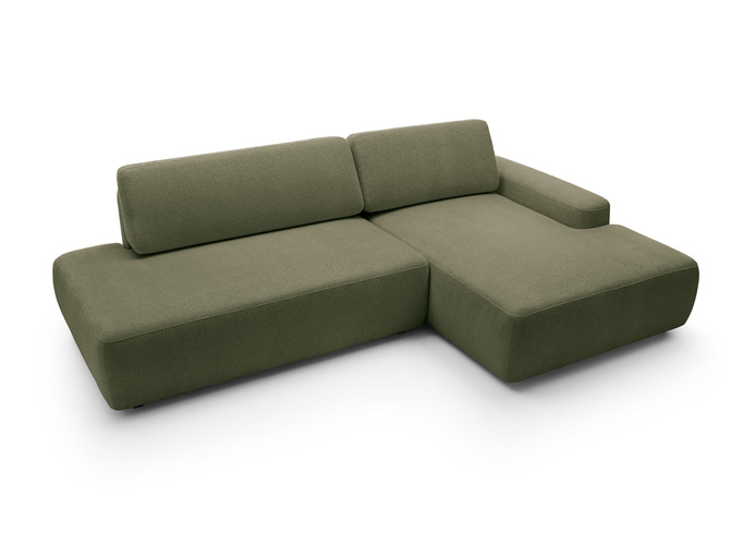 Narożnik OLMI O prawostronny Raven 78 zielony oliwkowy funkcja spania + poduszki