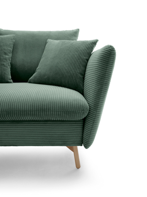 Narożnik MORRE lewostronny sztruks Poso 14 butelkowa zieleń funkcja spania skandynawski