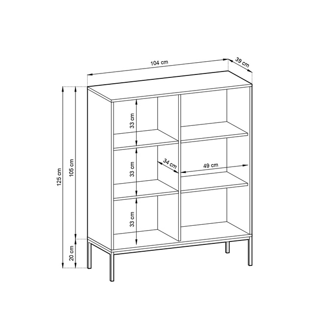 Pojemna komoda Kioto K104 w kolorze cashmere i złotymi nóżkami