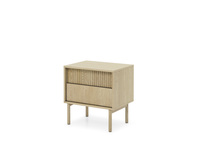 Stolik nocny TAVO dąb cremona 54 cm ryflowany 2 szuflady push to open