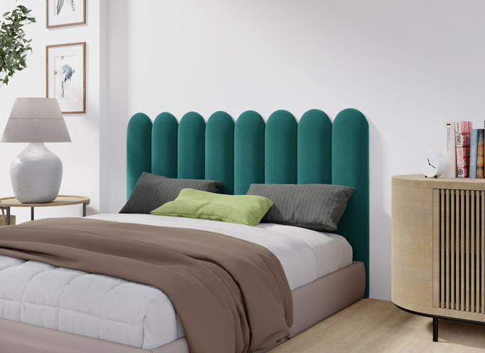 Panel tapicerowany płotek zaokrąglony 70x30 Magic Velvet 2220 (Ciemny turkus)