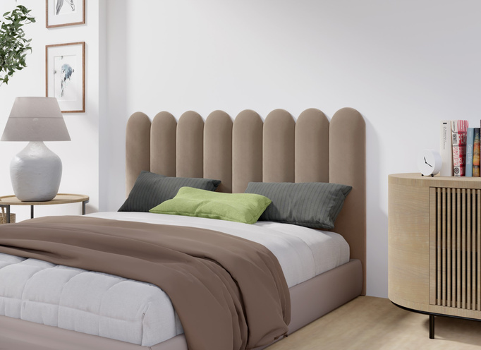 Panel tapicerowany płotek zaokrąglony 70x30 Magic Velvet 2206 (Kawa z mlekiem)