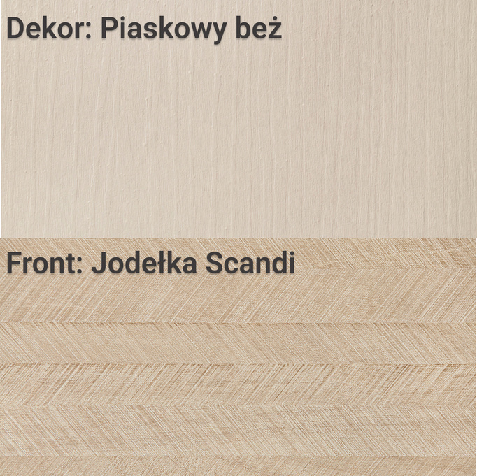 Stolik nocny Silva w kolorze Piaskowy Beż + Jodełka Scandi