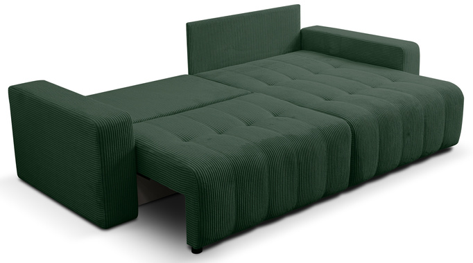 Narożnik Palermo w tkaninie POSO z funkcją spania i pojemnikiem na pościel