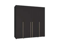 Szafa 4-Drzwiowa ARNI 200 cm Czarna – Matowa 11 Półek Do Sypialni