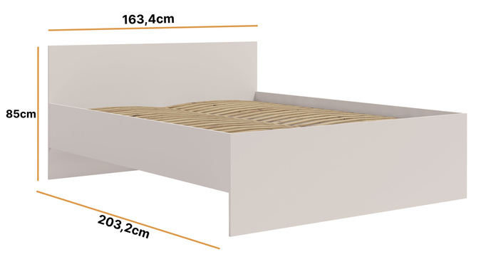 Łóżko Modena 160cm w kolorze cashmere