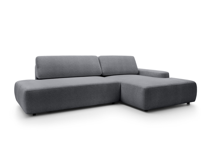 Narożnik OLMI O prawostronny Raven 18 grafitowy ciemny szary funkcja spania + poduszki