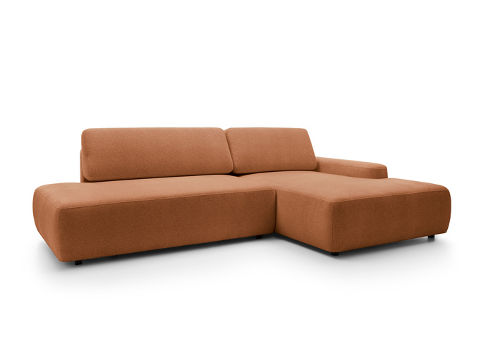 Narożnik OLMI O prawostronny Raven 44 terakota ceglasty funkcja spania + poduszki