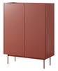 Komoda Lumo KD97cm Dwudrzwiowa w kolorze czerwonym i metalowymi nogami