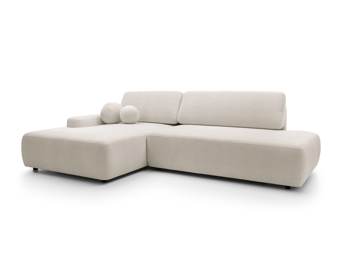 Narożnik OLMI O lewostronny Raven 24 beżowy piaskowy funkcja spania + poduszki