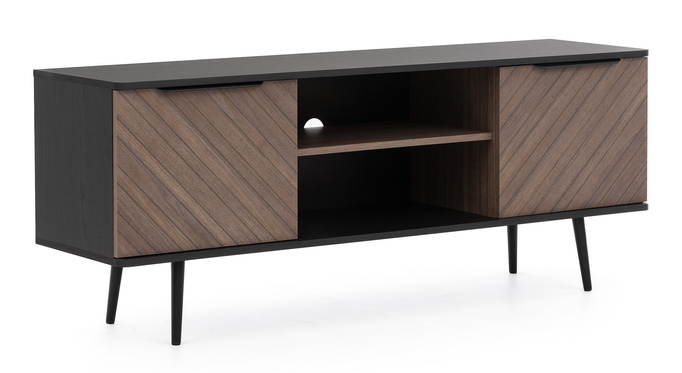 Dwudrzwiowa szafka RTV Pinelli z metalowymi nóżkami