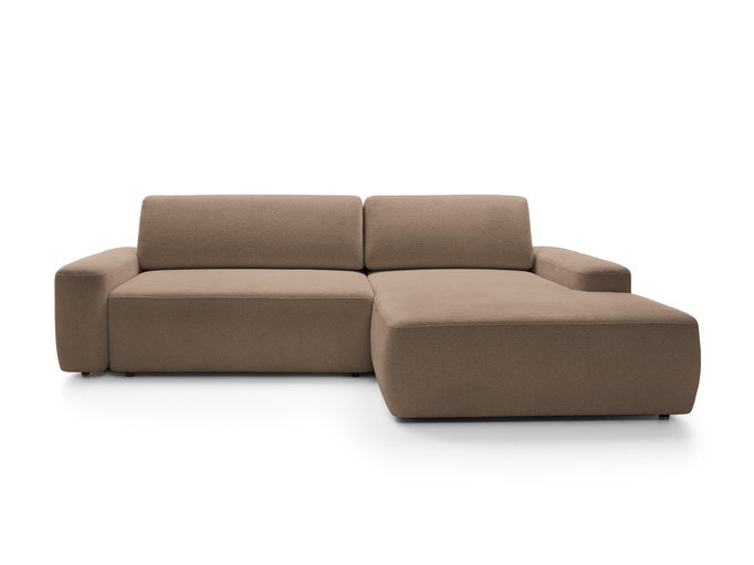 Narożnik OLMI M prawostronny Raven 45 czekoladowy ciemny brąz styl soft