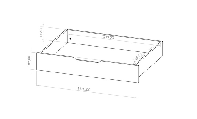 Pojemnik na pościel do łóżka Modena 160cm
