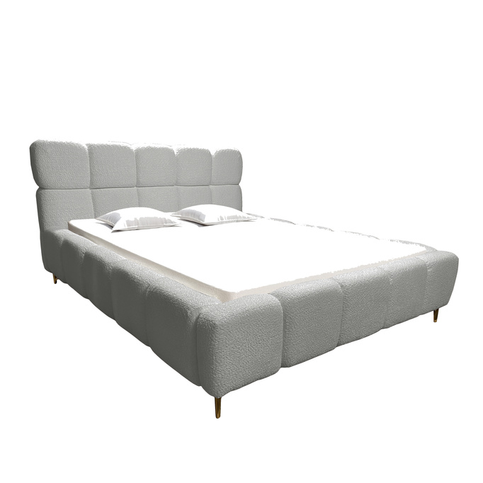 Lóżko tapicerowane Lux 120x200 z pojemnikiem na pościel bukla kolor szary