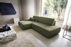 Narożnik OLMI O lewostronny Raven 78 zielony oliwkowy funkcja spania + poduszki