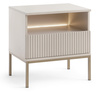 Stolik nocny Lagos z metalowymi nóżkami w kolorze Cashmere + LED