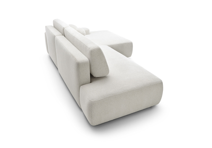 Narożnik OLMI O prawostronny Raven 22 ecru kremowy funkcja spania + poduszki