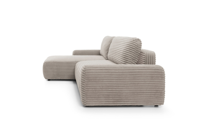 Narożnik sztruksowy z funkcją spania VIGO Ambience 05 Brązowy pojemnik