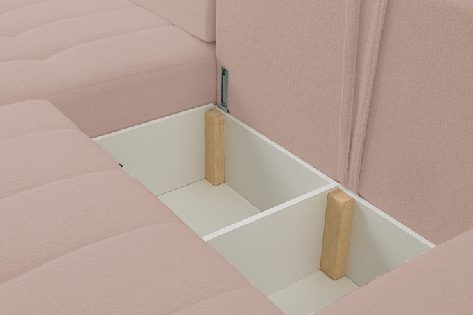 Narożnik Palermo w tkaninie BRAVO z funkcją spania i pojemnikiem na pościel