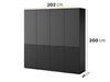 Szafa czterodrzwiowa Zen w kolorze Czarnym