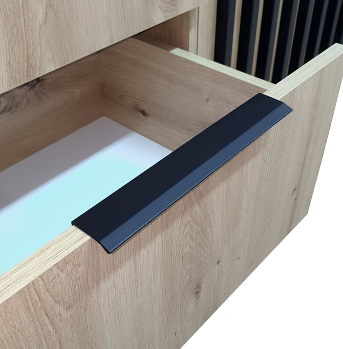 Komoda Stilo 105cm w kolorze szary + dąb artisan lamele