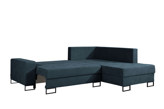 Narożnik TREVI prawostronny Wind 77 ciemny niebieski granatowy szenil funkcja spania