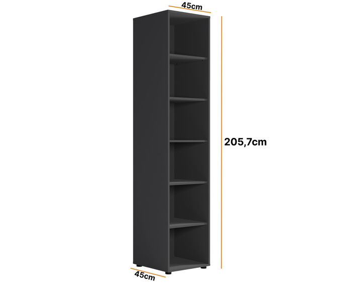 Regał pionowy Modena R45 z sześcioma półkami