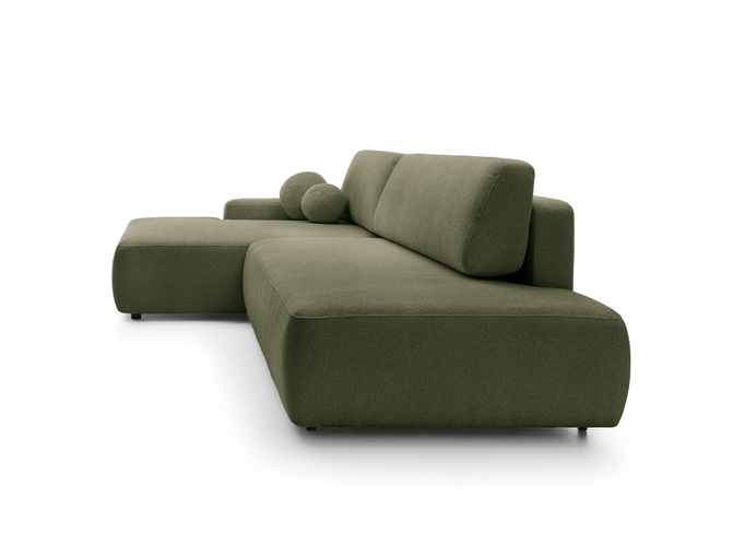 Narożnik OLMI O lewostronny Raven 78 zielony oliwkowy funkcja spania + poduszki