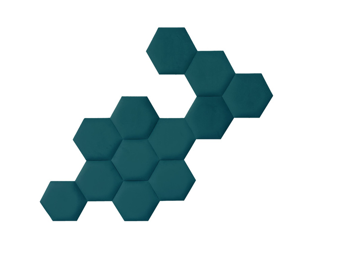 Panel tapicerowany heksagon 60cm Magic Velvet 2220 (Ciemny turkus)