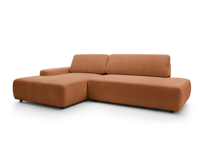 Narożnik OLMI O lewostronny Raven 44 terakota ceglasty funkcja spania + poduszki