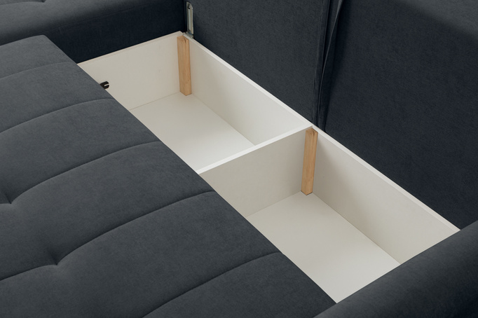 Narożnik Primo w tkaninie WIND z funkcją spania i pojemnikiem na pościel