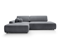 Narożnik OLMI O lewostronny Raven 18 grafitowy ciemny szary funkcja spania + poduszki