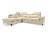 Narożnik VETTO lewostronny Monolith 02 ecru kremowy welur funkcja spania