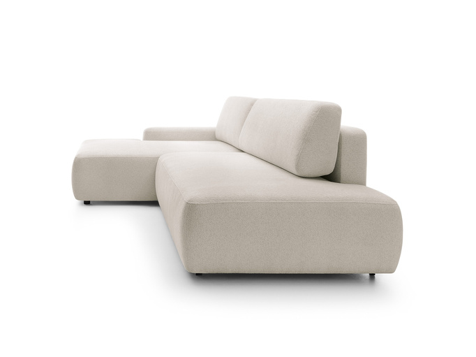 Narożnik OLMI O lewostronny Raven 24 beżowy piaskowy funkcja spania + poduszki