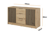 Komoda Stilo 155cm w kolorze dąb artisan + czarne lamele
